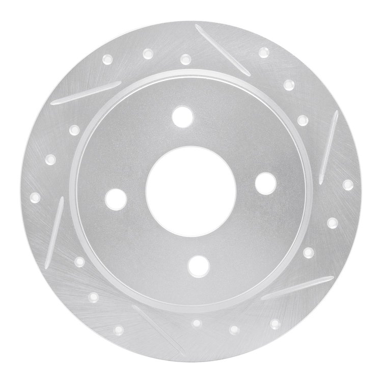 631-54049R Drilled/Slotted Brake Rotor [Silver], 2001-2019 Ford/Lincoln/Mercury/Mazda, Position: Rear Right