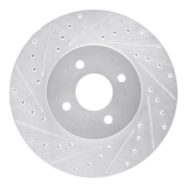 631-54050L Drilled/Slotted Brake Rotor [Silver], 2002-2004 Ford/Lincoln/Mercury/Mazda, Position: Front Left