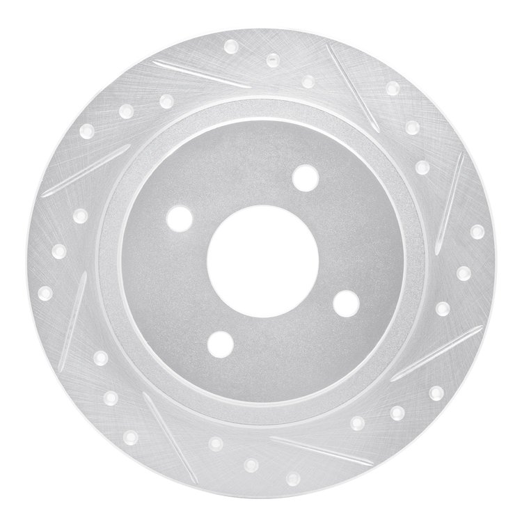 631-54051R Drilled/Slotted Brake Rotor [Silver], 2002-2004 Ford/Lincoln/Mercury/Mazda, Position: Rear Right
