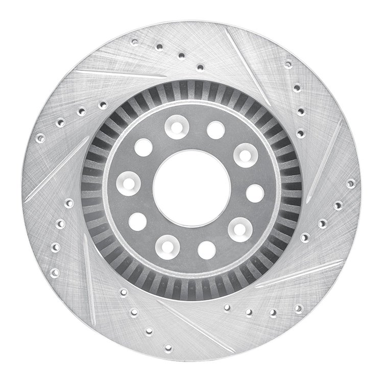 631-54052R Drilled/Slotted Brake Rotor [Silver], 2005-2009 Ford/Lincoln/Mercury/Mazda, Position: Front Right