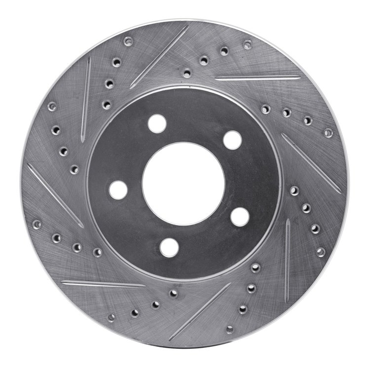 631-54056L Drilled/Slotted Brake Rotor [Silver], 2005-2010 Ford/Lincoln/Mercury/Mazda, Position: Front Left