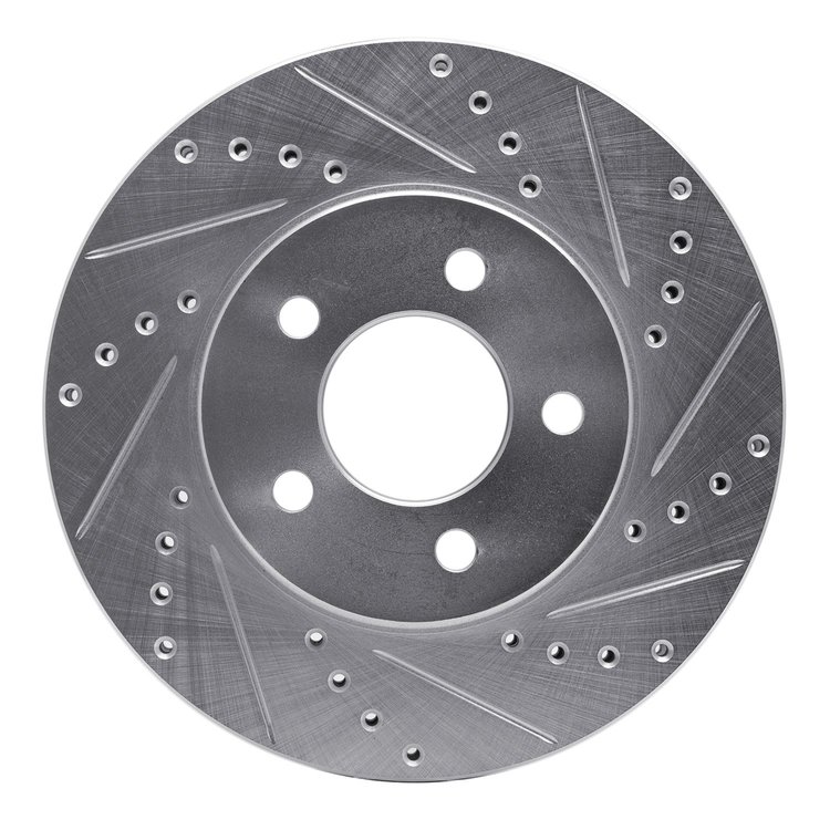 631-54056R Drilled/Slotted Brake Rotor [Silver], 2005-2010 Ford/Lincoln/Mercury/Mazda, Position: Front Right