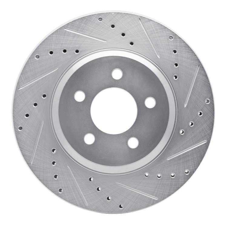 631-54057R Drilled/Slotted Brake Rotor [Silver], 2005-2014 Ford/Lincoln/Mercury/Mazda, Position: Front Right