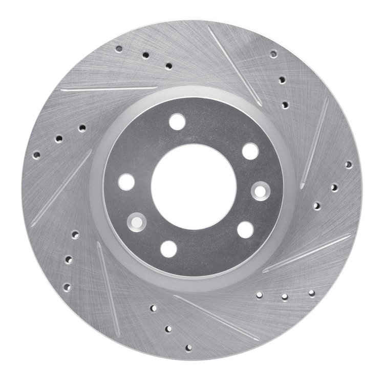 631-54059R Drilled/Slotted Brake Rotor [Silver], 2006-2013 Ford/Lincoln/Mercury/Mazda, Position: Front Right