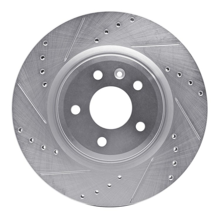 631-54062L Drilled/Slotted Brake Rotor [Silver], 2009-2010 Ford/Lincoln/Mercury/Mazda, Position: Front Left