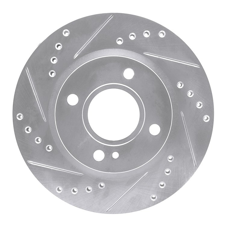 631-54063L Drilled/Slotted Brake Rotor [Silver], 2011-2019 Ford/Lincoln/Mercury/Mazda, Position: Front Left