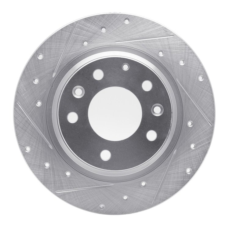 631-54064L Drilled/Slotted Brake Rotor [Silver], 1998-2015 Ford/Lincoln/Mercury/Mazda, Position: Rear Left