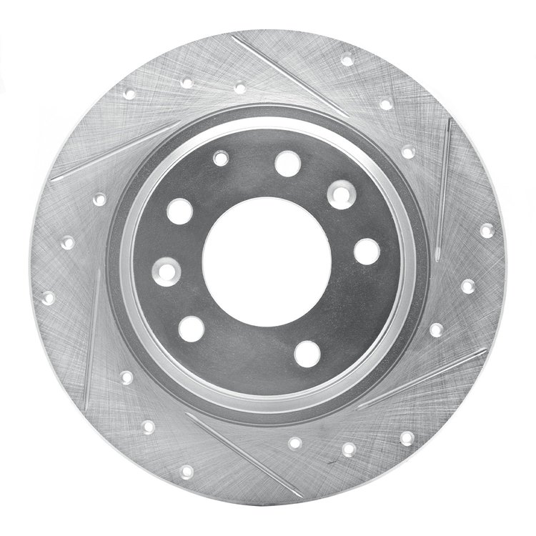 631-54064R Drilled/Slotted Brake Rotor [Silver], 1998-2015 Ford/Lincoln/Mercury/Mazda, Position: Rear Right