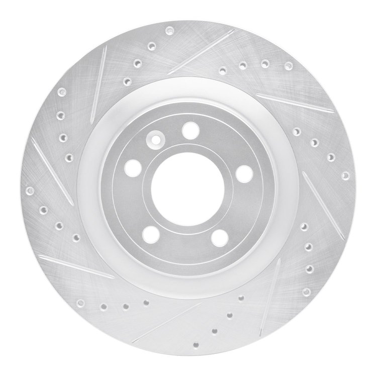 631-54065L Drilled/Slotted Brake Rotor [Silver], 2011-2014 Ford/Lincoln/Mercury/Mazda, Position: Front Left