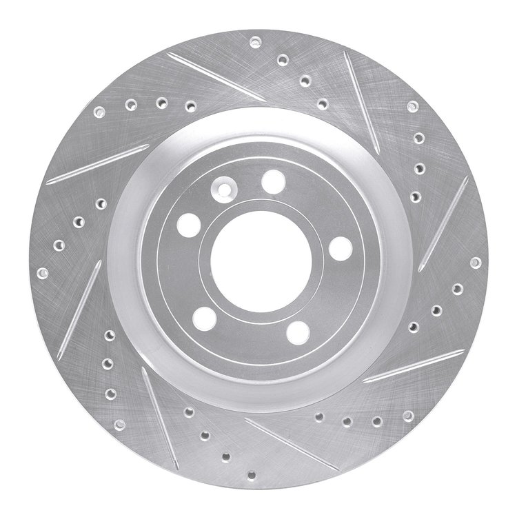 631-54065R Drilled/Slotted Brake Rotor [Silver], 2011-2014 Ford/Lincoln/Mercury/Mazda, Position: Front Right