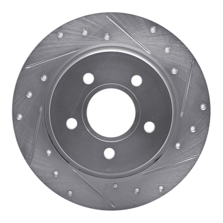 631-54066R Drilled/Slotted Brake Rotor [Silver], 2012-2018 Ford/Lincoln/Mercury/Mazda, Position: Rear Right