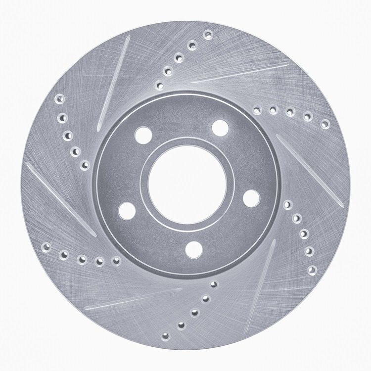 631-54067L Drilled/Slotted Brake Rotor [Silver], 2012-2018 Multiple Makes/Models, Position: Front Left