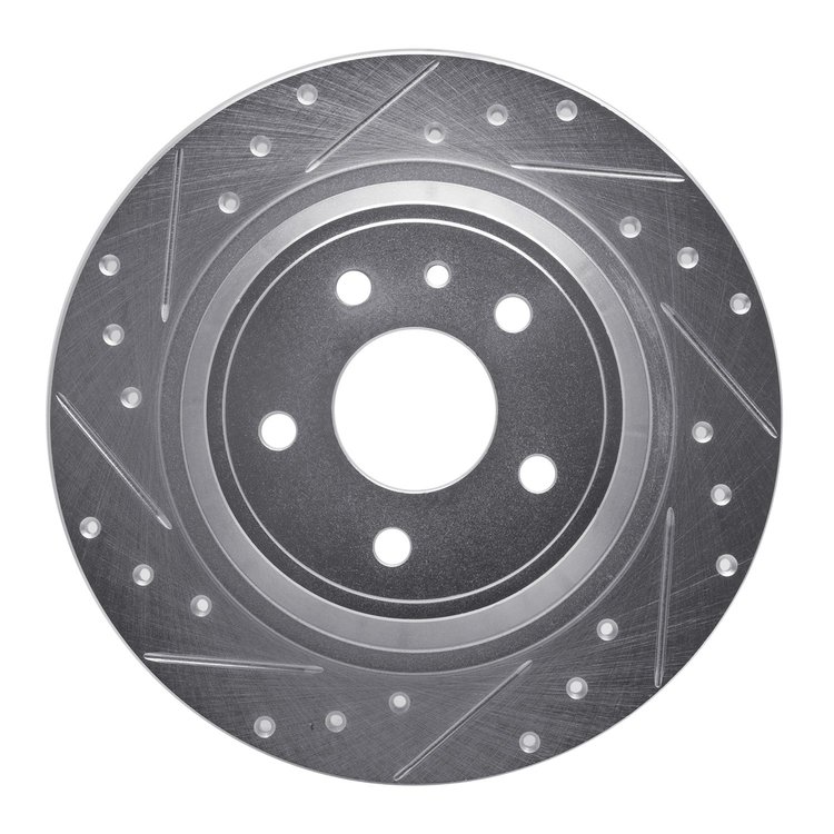631-54068L Drilled/Slotted Brake Rotor [Silver], 2013-2020 Ford/Lincoln/Mercury/Mazda, Position: Rear Left