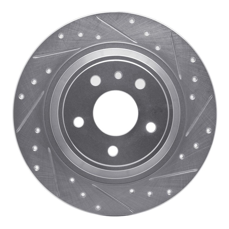 631-54068R Drilled/Slotted Brake Rotor [Silver], 2013-2020 Ford/Lincoln/Mercury/Mazda, Position: Rear Right