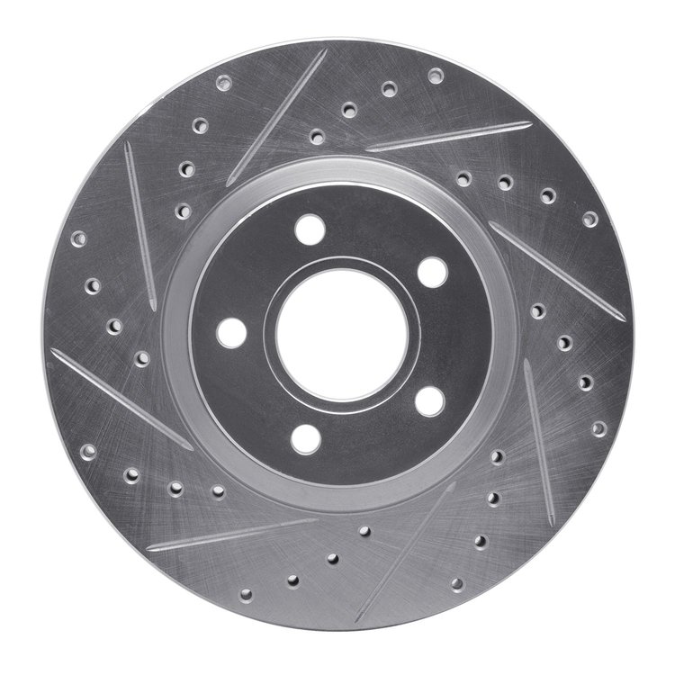 631-54069L Drilled/Slotted Brake Rotor [Silver], 2004-2019 Multiple Makes/Models, Position: Front Left