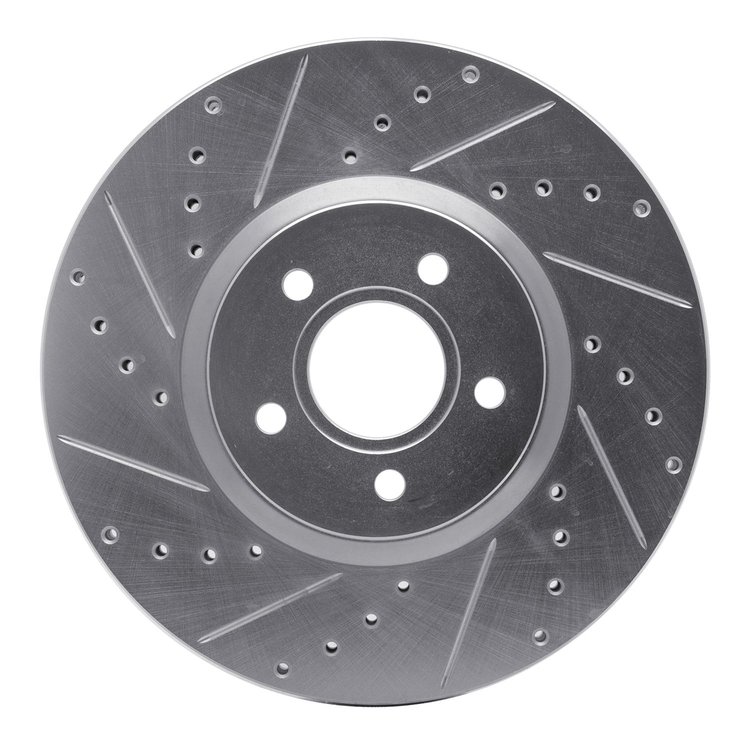 631-54070L Drilled/Slotted Brake Rotor [Silver], 2004-2019 Multiple Makes/Models, Position: Front Left