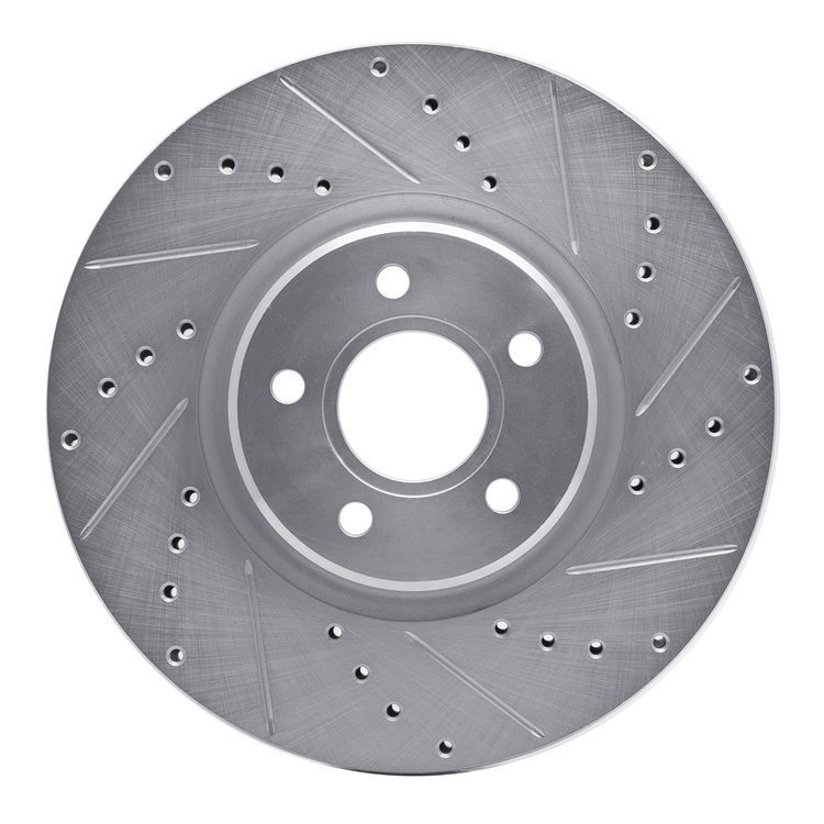 631-54070R Drilled/Slotted Brake Rotor [Silver], 2004-2019 Multiple Makes/Models, Position: Front Right