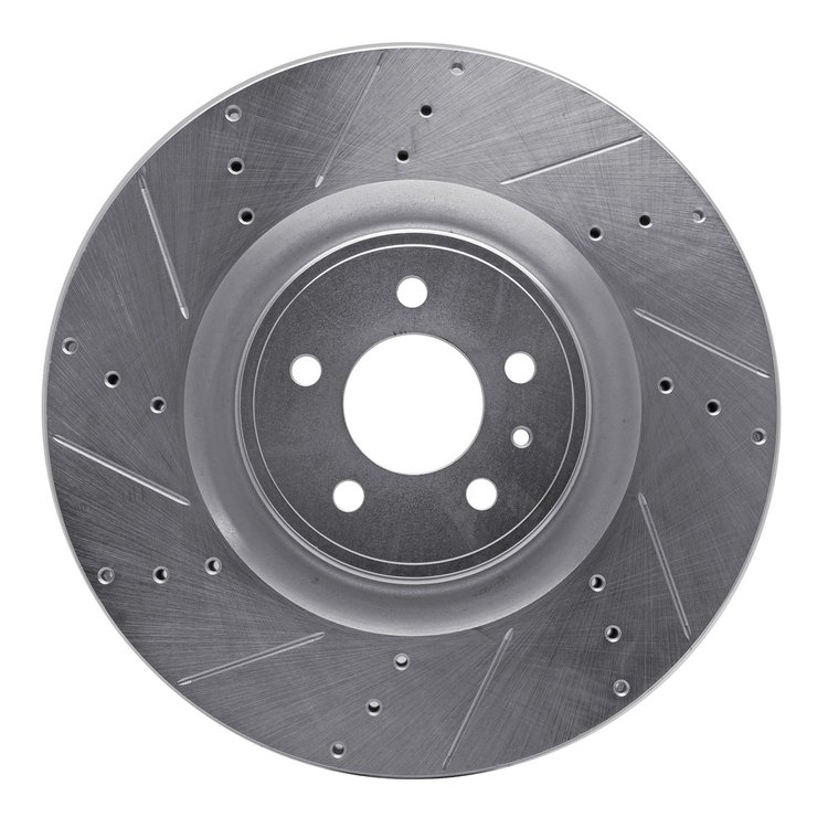631-54071L Drilled/Slotted Brake Rotor [Silver], 2013-2014 Ford/Lincoln/Mercury/Mazda, Position: Front Left