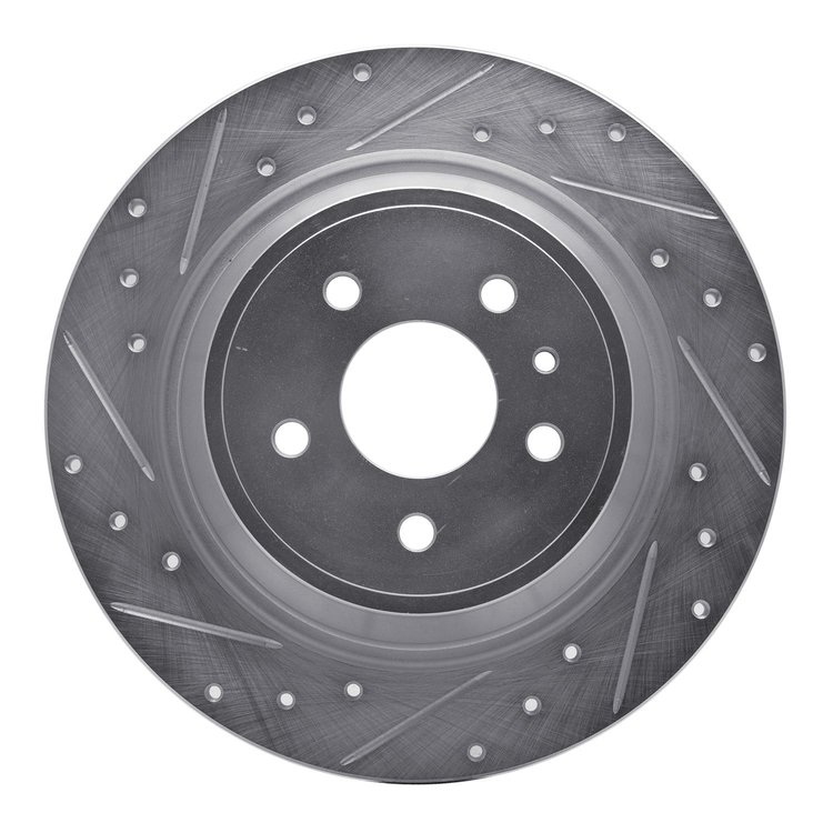 631-54072L Drilled/Slotted Brake Rotor [Silver], 2013-2020 Ford/Lincoln/Mercury/Mazda, Position: Rear Left