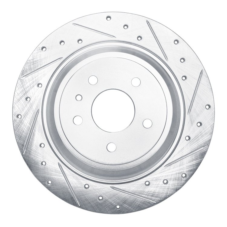 631-54072R Drilled/Slotted Brake Rotor [Silver], 2013-2020 Ford/Lincoln/Mercury/Mazda, Position: Rear Right