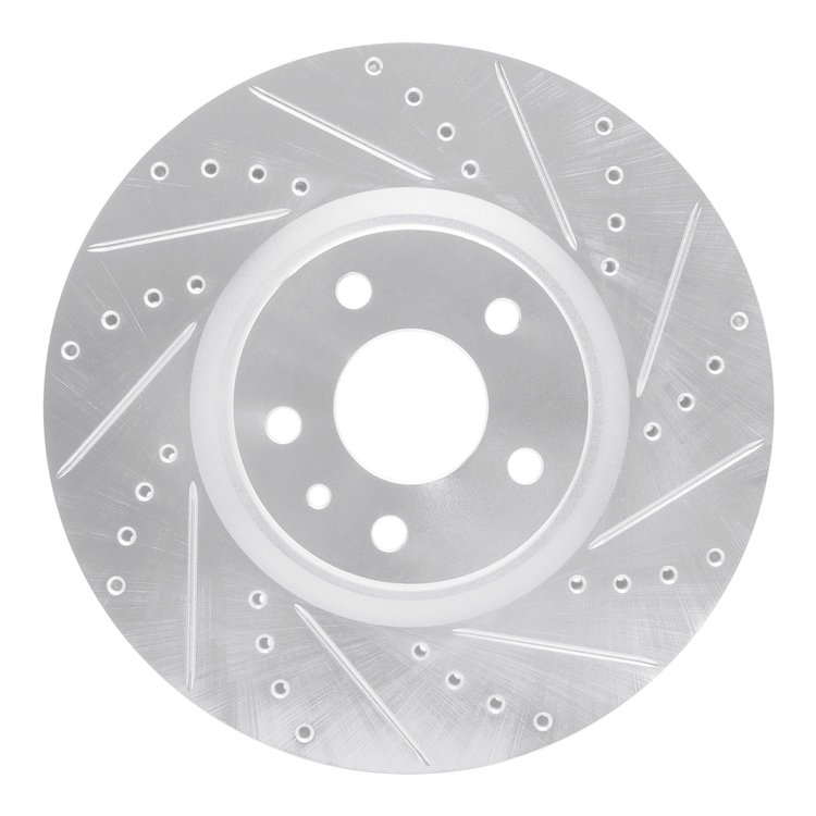 631-54073R Drilled/Slotted Brake Rotor [Silver], 2013-2020 Ford/Lincoln/Mercury/Mazda, Position: Front Right