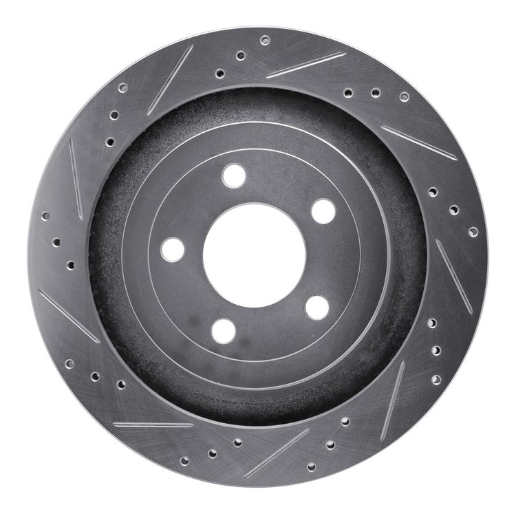 631-54074L Drilled/Slotted Brake Rotor [Silver], Fits Select Ford/Lincoln/Mercury/Mazda, Position: Rear Left