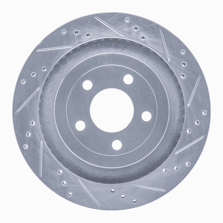631-54074R Drilled/Slotted Brake Rotor [Silver], Fits Select Ford/Lincoln/Mercury/Mazda, Position: Rear Right