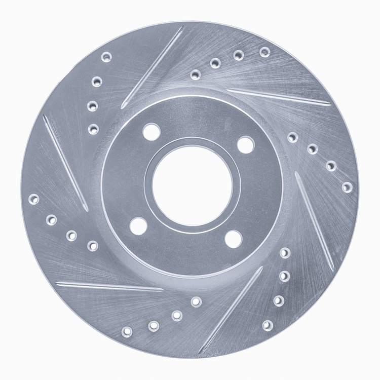 631-54075L Drilled/Slotted Brake Rotor [Silver], 2014-2019 Ford/Lincoln/Mercury/Mazda, Position: Front Left