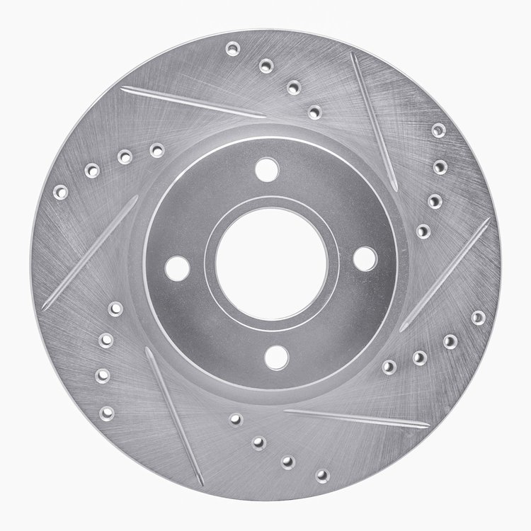 631-54075R Drilled/Slotted Brake Rotor [Silver], 2014-2019 Ford/Lincoln/Mercury/Mazda, Position: Front Right