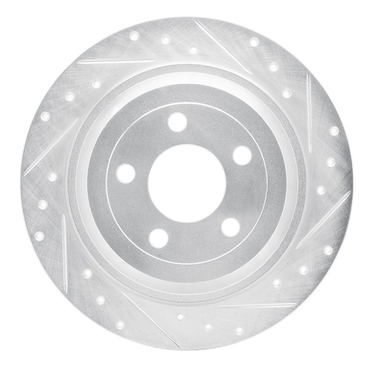 631-54076R Drilled/Slotted Brake Rotor [Silver], Fits Select Ford/Lincoln/Mercury/Mazda, Position: Rear Right