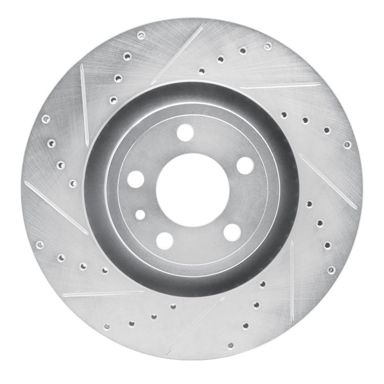 631-54078L Drilled/Slotted Brake Rotor [Silver], 2015-2020 Ford/Lincoln/Mercury/Mazda, Position: Front Left
