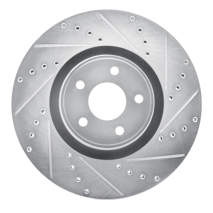631-54082R Drilled/Slotted Brake Rotor [Silver], 2014-2019 Ford/Lincoln/Mercury/Mazda, Position: Front Right