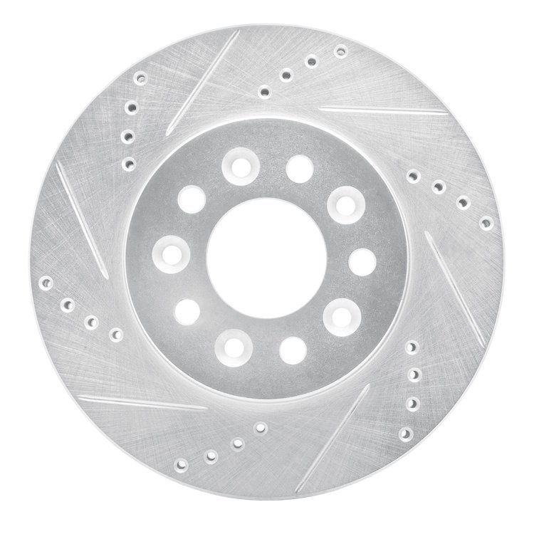 631-54086L Drilled/Slotted Brake Rotor [Silver], 2004-2007 Ford/Lincoln/Mercury/Mazda, Position: Front Left
