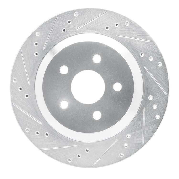 631-54087L Drilled/Slotted Brake Rotor [Silver], 2004-2007 Ford/Lincoln/Mercury/Mazda, Position: Rear Left