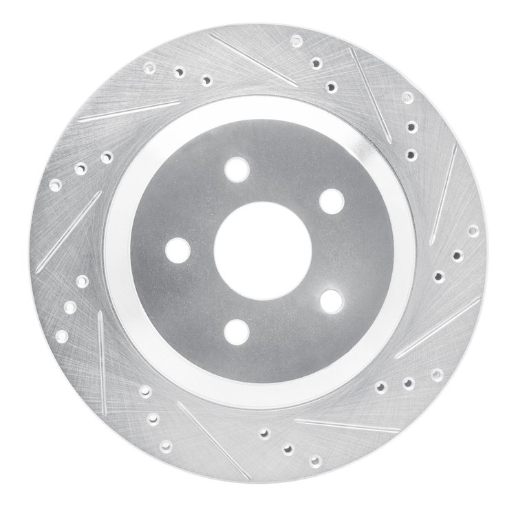 631-54087R Drilled/Slotted Brake Rotor [Silver], 2004-2007 Ford/Lincoln/Mercury/Mazda, Position: Rear Right