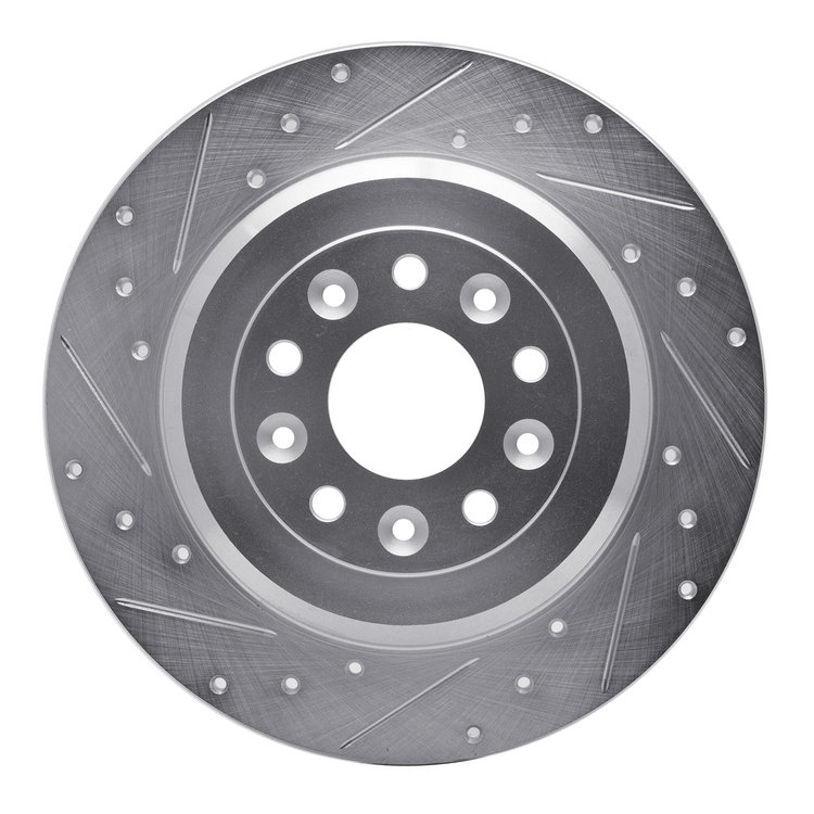 631-54088L Drilled/Slotted Brake Rotor [Silver], 2005-2019 Ford/Lincoln/Mercury/Mazda, Position: Rear Left