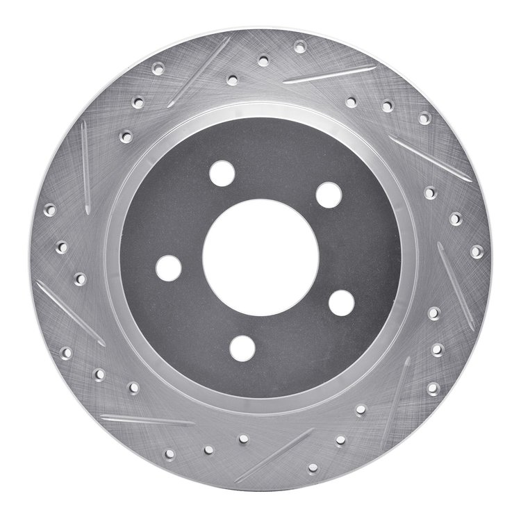 631-54090R Drilled/Slotted Brake Rotor [Silver], 2007-2010 Ford/Lincoln/Mercury/Mazda, Position: Rear Right