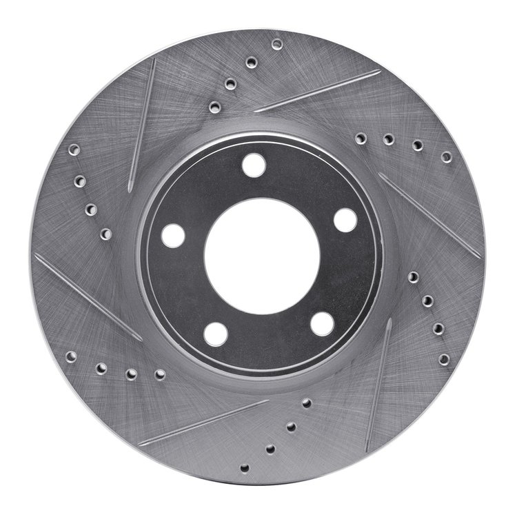 631-54091L Drilled/Slotted Brake Rotor [Silver], 2007-2008 Ford/Lincoln/Mercury/Mazda, Position: Front Left