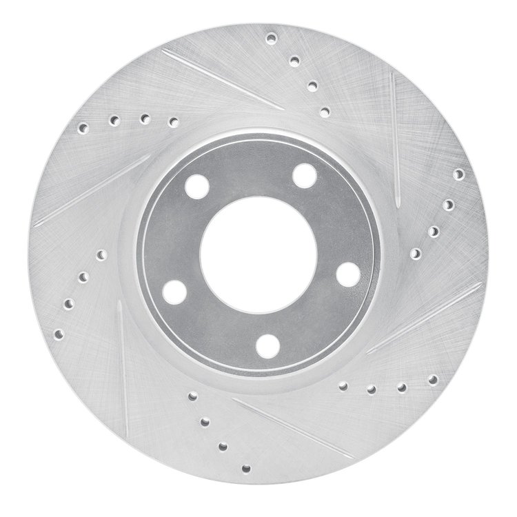 631-54091R Drilled/Slotted Brake Rotor [Silver], 2007-2008 Ford/Lincoln/Mercury/Mazda, Position: Front Right