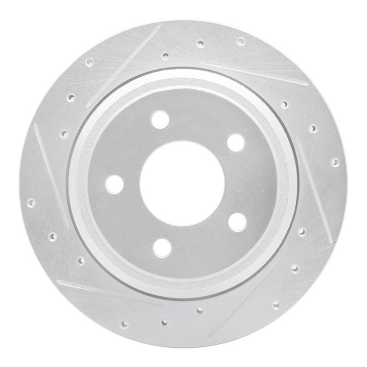 631-54092L Drilled/Slotted Brake Rotor [Silver], 2010-2011 Ford/Lincoln/Mercury/Mazda, Position: Rear Left