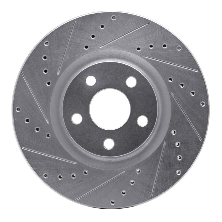 631-54095L Drilled/Slotted Brake Rotor [Silver], 2015-2020 Ford/Lincoln/Mercury/Mazda, Position: Front Left