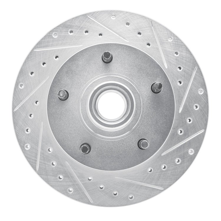 631-54097R Drilled/Slotted Brake Rotor [Silver], 1973-1993 Ford/Lincoln/Mercury/Mazda, Position: Front Right