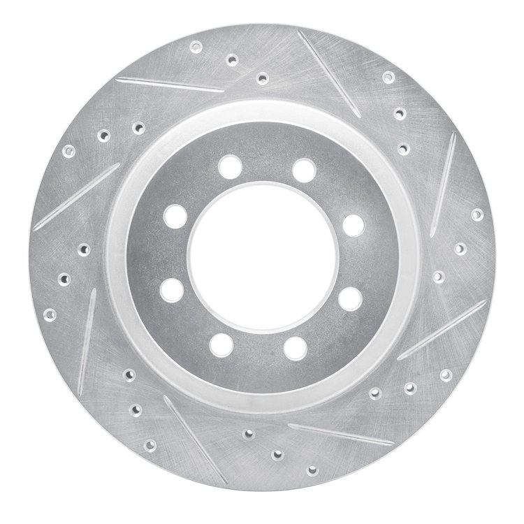 631-54100R Drilled/Slotted Brake Rotor [Silver], 1968-1976 Ford/Lincoln/Mercury/Mazda, Position: Front Right