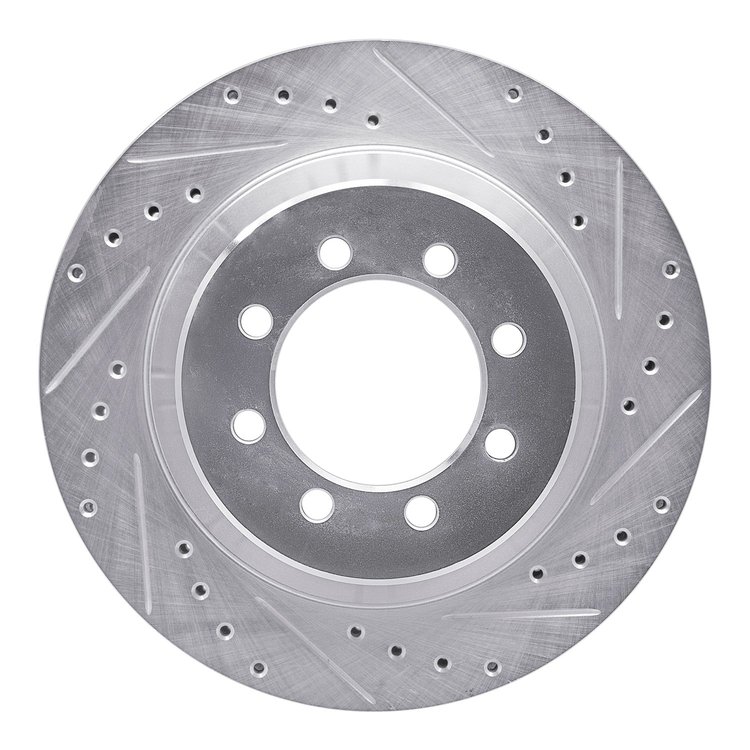 631-54102R Drilled/Slotted Brake Rotor [Silver], 1975-1994 Ford/Lincoln/Mercury/Mazda, Position: Front Right