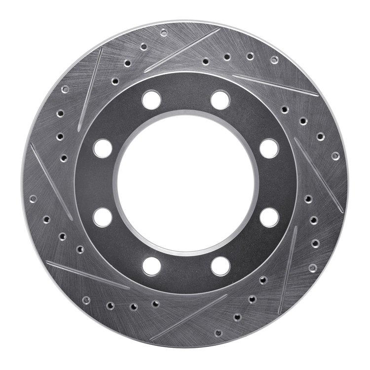 631-54103L Drilled/Slotted Brake Rotor [Silver], 1976-1979 Ford/Lincoln/Mercury/Mazda, Position: Front Left