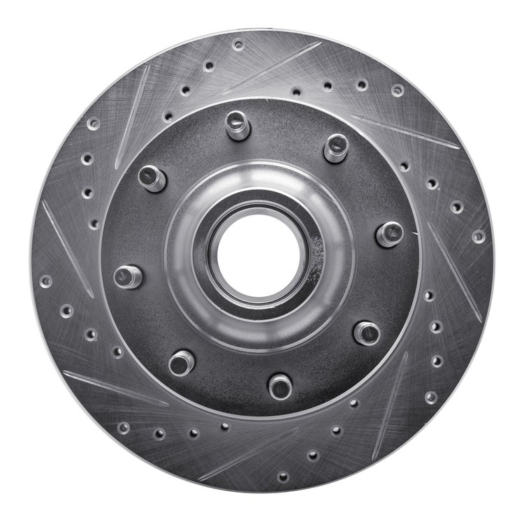 631-54106L Drilled/Slotted Brake Rotor [Silver], 1980-1985 Ford/Lincoln/Mercury/Mazda, Position: Front Left