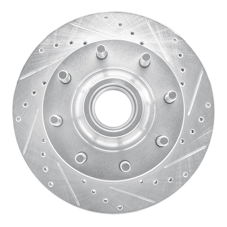 631-54106R Drilled/Slotted Brake Rotor [Silver], 1980-1985 Ford/Lincoln/Mercury/Mazda, Position: Front Right