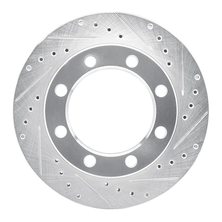 631-54108R Drilled/Slotted Brake Rotor [Silver], 1980-1994 Ford/Lincoln/Mercury/Mazda, Position: Front Right