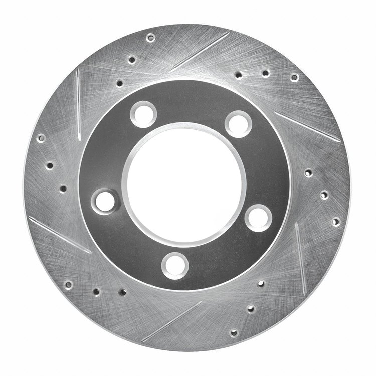 631-54109L Drilled/Slotted Brake Rotor [Silver], 1976-1993 Ford/Lincoln/Mercury/Mazda, Position: Front Left