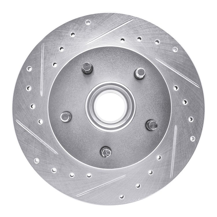 631-54110L Drilled/Slotted Brake Rotor [Silver], 1983-1994 Ford/Lincoln/Mercury/Mazda, Position: Front Left